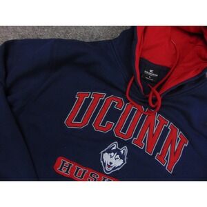 UConn Huskies Hoodie Mens Large Colosseum Navy Blue Red Pullover Sweatshirt